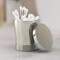 Stainless Steel Vanity Jar | Stylish Storage for Cotton Swabs,Sponges & Bath Salts | Decorative Canister for Bathroom,Bedroom | Pewter Finish